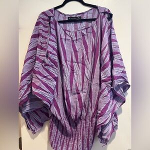 Manaola Purple and White Striped Blouse